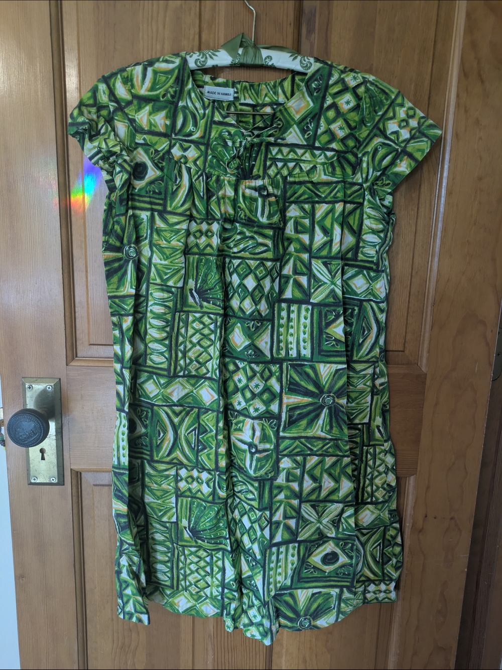 Abstract Green Patchwork Tunic